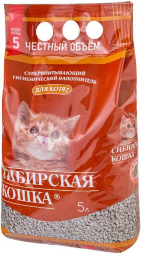Наполнитель супервпитывающий Сибирская Кошка "Для котят", 5 л фото 2