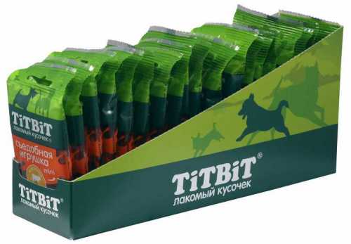 TitBit Съедобная игрушка косточка с телятиной Mini для малых пород фото 4