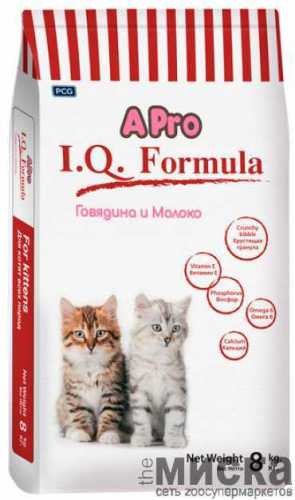 APRO I.Q. FORMULA Корм для котят со вкусом говядины и молока, 8 кг