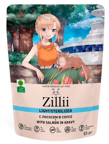 Фото ZILLII Sterilized/Light Cat Salmon лосось в соусе 85 г