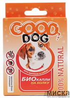 Антипаразитарные БИО капли от блох и клещей для щенков и собак Good Dog 2 мл, 3 шт в упаковки