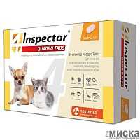 Инспектор Quadro Tabs таблетки для кошек и собак0,5-2 кг, 4 таб упаковка