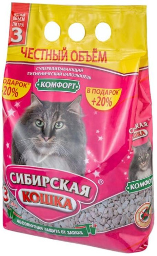 Наполнитель супервпитывающий Сибирская Кошка "Комфорт", 3 л фото 2