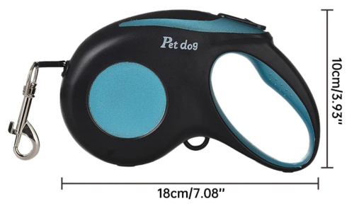 Поводка-рулетка Pet dog "АРТ 209-5" нейлон, длина 5 м 20 кг синий фото 2