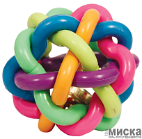 Игрушка для собак Triol "Мяч-лабиринт с колокольчиком", резина, диаметр 4,5 см