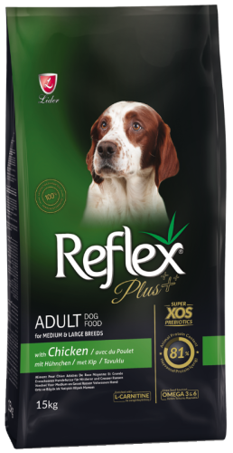 Сухой корм для собак средних и крупных пород Reflex Plus Medium Large Breed Adult с курицей 15 кг