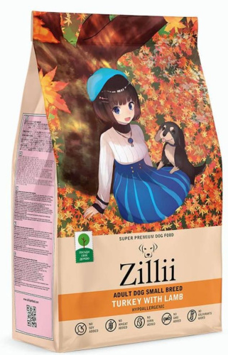 ZILLII Adult Dog Small Breed индейка/ягнёнок 2 кг