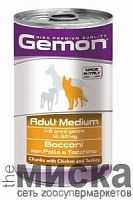 GEMON DOG WET FOOD MEDIUM ADULT Влажный корм для взрослых собак средних пород с курицей и индейкой