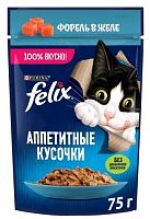 Felix Аппетитные кусочки влажный корм для взрослых кошек с форелью