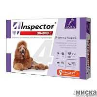 Inspector (Инспектор) Quadro, капли на холку для собак 10-25 кг, 1 пипетка