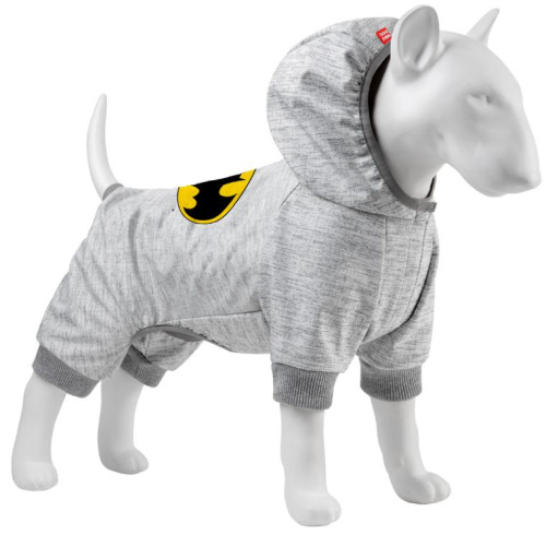 Комбинезон для собак WAUDOG Clothes, рисунок "Бэтмен лого", софтшелл, размер XS30 фото 2