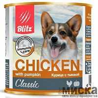 BLITZ Влажный корм Курица с тыквой для собак всех пород и возрастов 400 гр