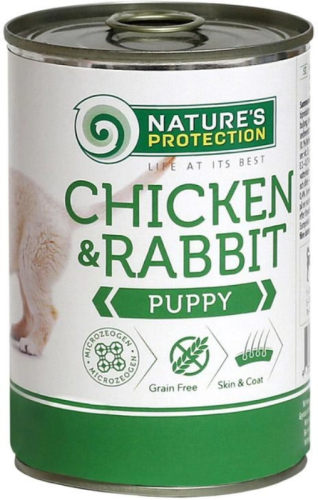 Консервы для щенков Nature's Protection с курицей и кроликом 400 гр