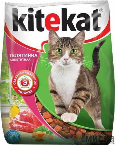 Корм для кошек аппетитная телятинка (тип: сухой, возраст: для взрослых)  Kitekat м/у 350г.