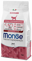 Сухой корм для котят от 1 до 12 месяцев Monge Superpremium Kitten с говядиной 1.5 кг