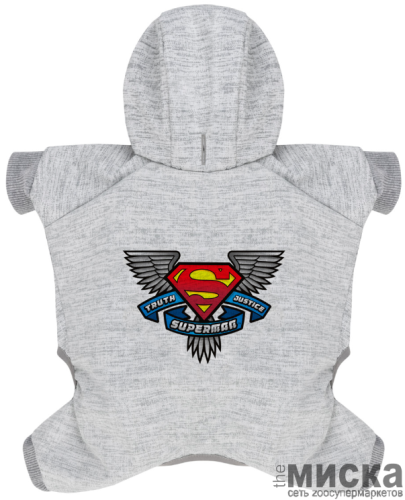 Комбинезон для собак WAUDOG Clothes, рисунок "Супермен, правда, справедливость", софтшелл, размер М35