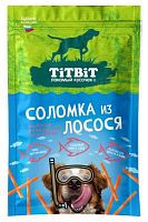 TITBIT лакомство соломка из лосося для собак, 80 г