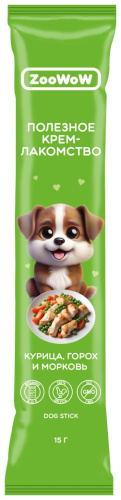 ZooWoW Витаминизированные лакомства для собак курица, горох и морковь, 15гр.