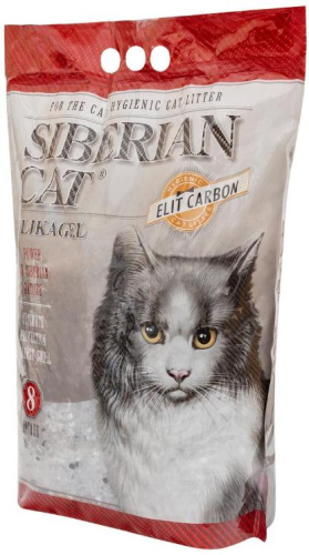 Наполнитель силикагелевый Сибирская Кошка «ELIT CARBON» 8 л фото 2