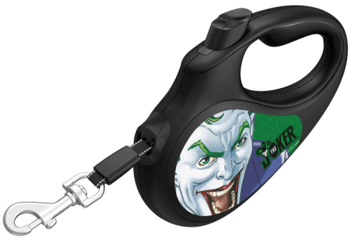 Поводок-рулетка для собак WAUDOG с рисунком "Джокер зелёный", размер L, чёрный фото 2