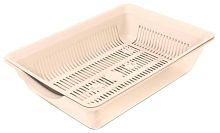 Gamma Туалет для кошек высокий с цветной сеткой "Лапки", 350*250*90мм, бежевый