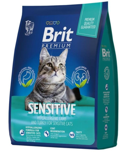 BRIT PREMIUM, с ягненком и индейкой для кошек "Cat Sensitive", 2кг