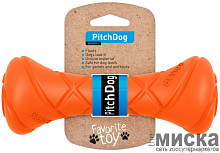 Игровая гантель для апортировки для собак PitchDog, 19 см, оранжевая
