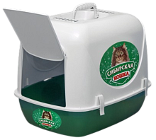 Закрытый туалет для кошек Сибирская кошка "Альбус" зелёный