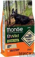 Сухой корм Monge Dog Bwild Gr.Free Mini Утка 2.5 кг
