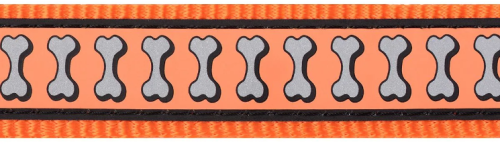 Ошейник для собак Red Dingo, светоотражающий, ширина 20 мм, размер M (31-47 см) оранжевый фото 2