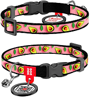 WAUDOG Nylon c QR ,  Авокадо на розовом, пласт фастекс, XS