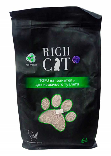 ТОФУ наполнитель для кошачьего туалета RICH CAT лаванда