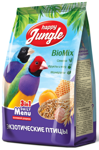 Корм для экзотических птиц Happy Jungle 500 гр