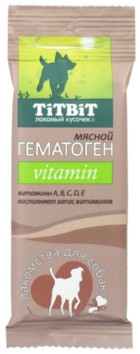 Лакомства для собак TitBit "Гематоген мясной vitamin" 35 гр