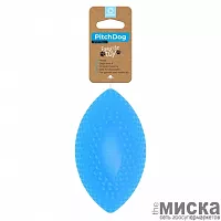 Игровой мяч для апортировки PitchDog, диаметр 9 см голубой