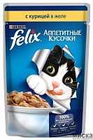 Фото Felix Аппетитные Кусочки в желе Полнорационный влажный корм для кошек в желе. Паучи по 75 г.