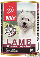 Консервы для собак BLITZ Sensitive ягненок с индейкой 400 гр