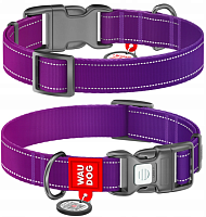 Ошейник WAUDOG Nylon Mono c QR, светоотражающий