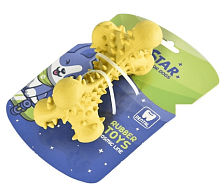 Игрушка для собаков Pet Star косточка игольчатая желтая резина 14см