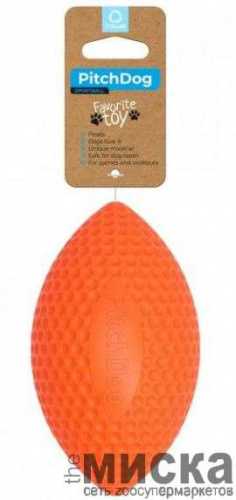 Игровой мяч для апортировки PitchDog, диаметр 9 см оранжевый