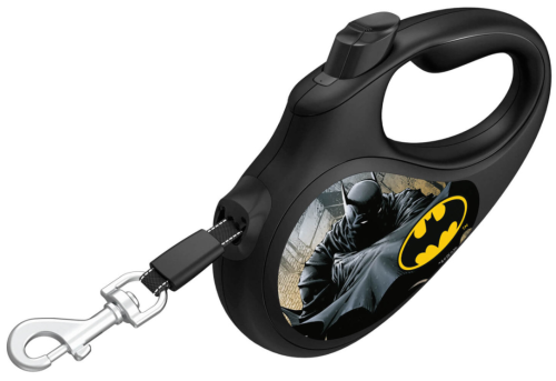 Поводок-рулетка для собак WAUDOG с рисунком "Бэтмен Чёрный", размер M, чёрный фото 2
